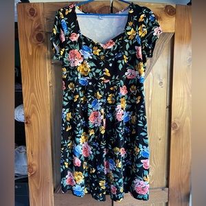 Bright floral maternity dress